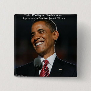Barack Obama & Humour Quote Gifts & Cards 15 Cm Square Badge