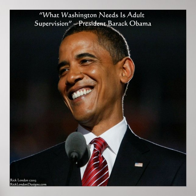 Barack Obama & Humour Quote Poster (Front)