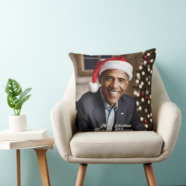  Barack Obama in Santa Hat Christmas Cushion (Chair)