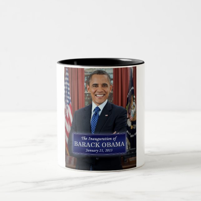 Barack Obama Inauguration 2013 Two-Tone Coffee Mug (Center)