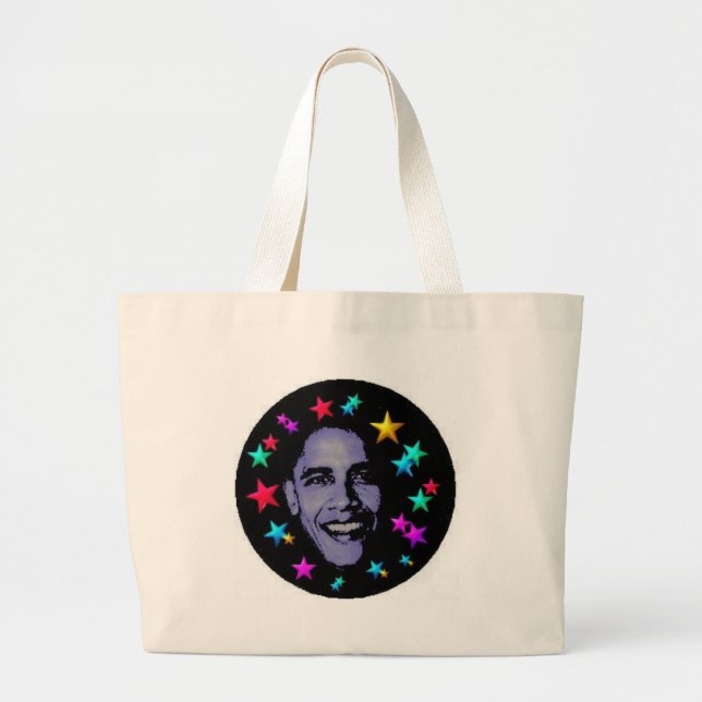 Barack Obama Large Tote Bag (Front)