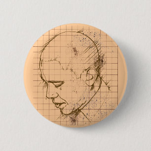 Barack Obama Line Drawing 6 Cm Round Badge