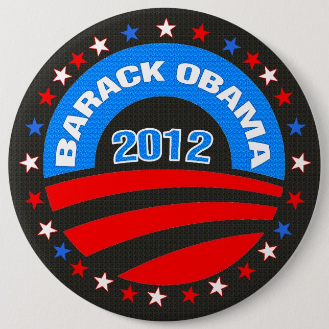 Barack Obama Logo 2012 Black Background 6 Cm Round Badge (Front)