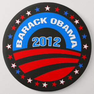 Barack Obama Logo 2012 Black Background 6 Cm Round Badge