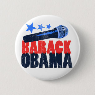 Barack Obama Mic 6 Cm Round Badge