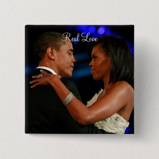 Barack Obama & Michelle , Real Love 15 Cm Square Badge