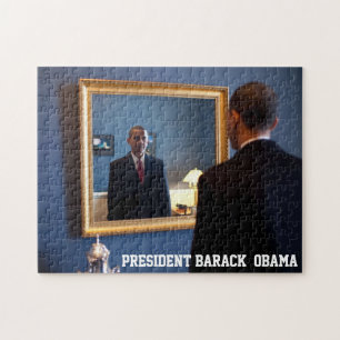 Barack Obama Mirror Reflection Jigsaw Puzzle