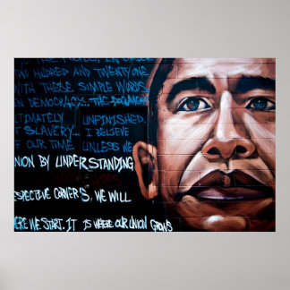 Barack Obama Mural & Speech, Brooklyn, New York Poster