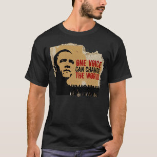 BARACK OBAMA-ONE VOICE CAN CHANGE-Both sides T-Shirt