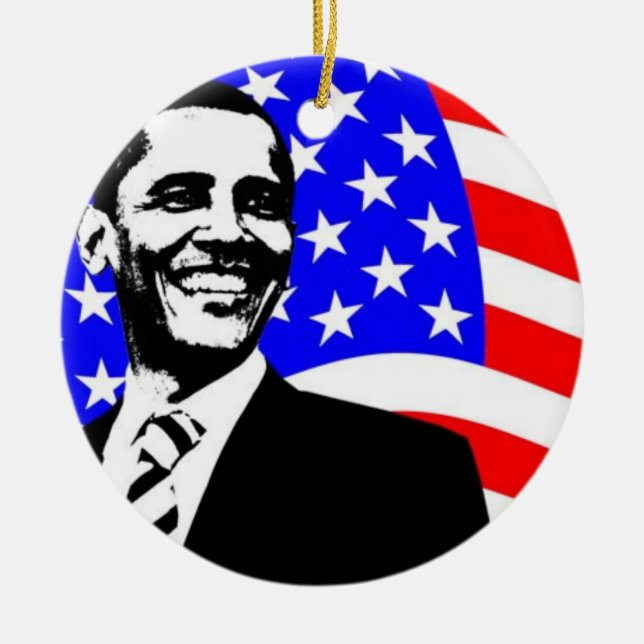 Barack Obama Ornament (Front)