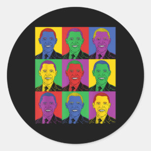 Barack Obama Pop Art - Vintage History Tee Classic Round Sticker