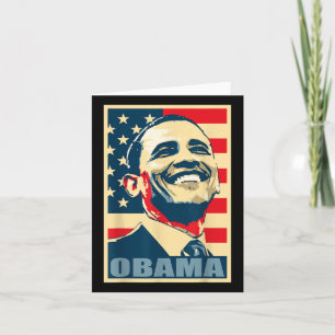 Barack Obama President 44 American Flag Happy Demo Card