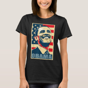 Barack Obama President 44 American Flag Happy Demo T-Shirt