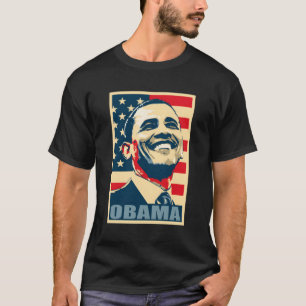 Barack Obama President 44 American Flag Happy Demo T-Shirt