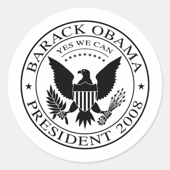 Barack Obama Presidential Seal 2008 Sticker (Front)