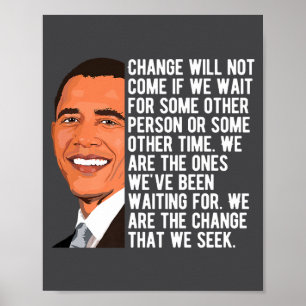 Barack Obama Quote Change Premium T-shirt.png Poster