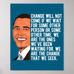 Barack Obama Quote Change T-shirt.png Poster