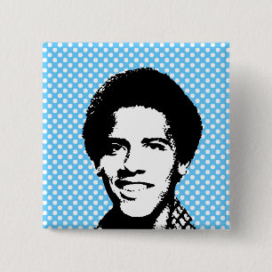 Barack Obama retro 15 Cm Square Badge
