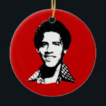 Barack Obama retro Ceramic Tree Decoration<br><div class="desc">PoliticalT-shirts.com: Browse the full spectrum of political gifts and apparel. Political bumper stickers, hoodies, buttons, magnets, mugs, posters, and more. Choose Republican, Democrat, Liberal, or Conservative Humour Tees, and 2010 Campaign Gear & 2012 Campaign Gear.</div>