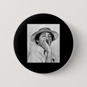 Barack Obama Retro Vintage Young Obama Smoking In 6 Cm Round Badge