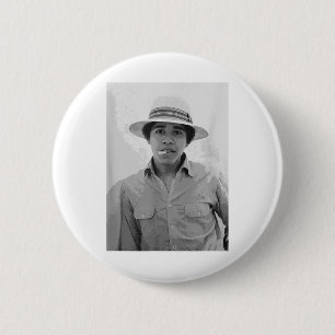 Barack Obama Retro Vintage Young Obama Smoking In 6 Cm Round Badge