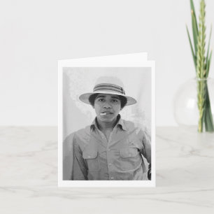 Barack Obama Retro Vintage Young Obama Smoking In  Card
