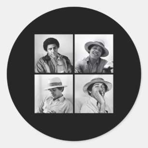 Barack Obama Retro Vintage Young Obama Smoking In Classic Round Sticker