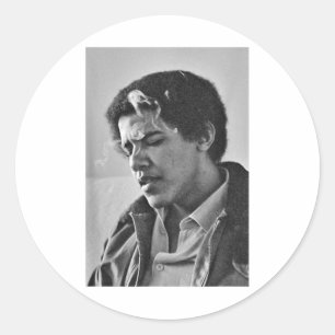 Barack Obama Retro Vintage Young Obama Smoking In  Classic Round Sticker