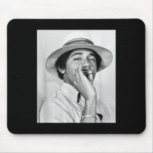 Barack Obama Retro Vintage Young Obama Smoking In Mouse Pad