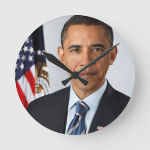 Barack Obama Round Clock