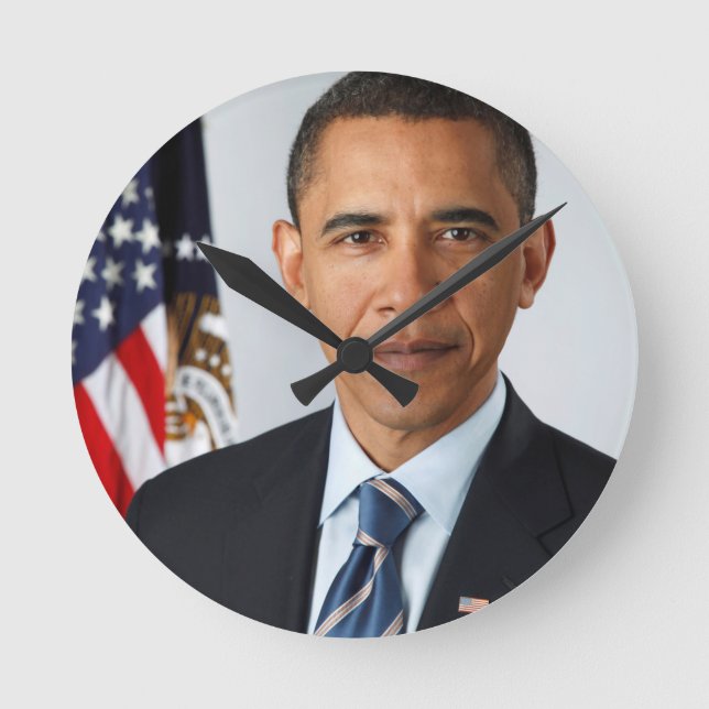 Barack Obama Round Clock (Front)