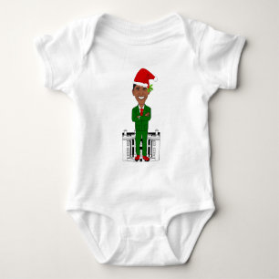 barack obama santa claus baby bodysuit