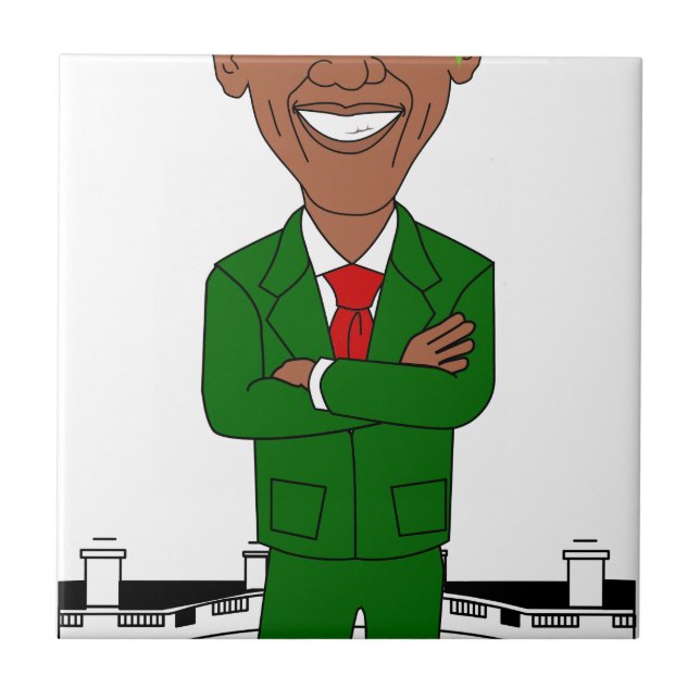 barack obama santa claus ceramic tile (Front)