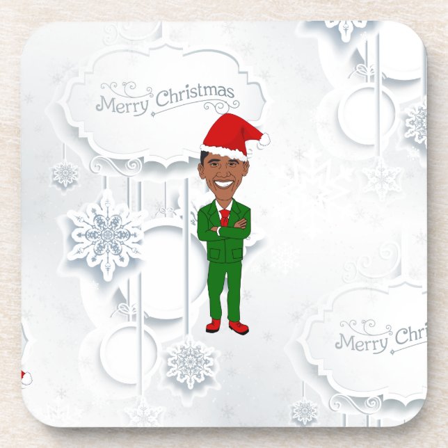 barack obama santa coaster (Front)