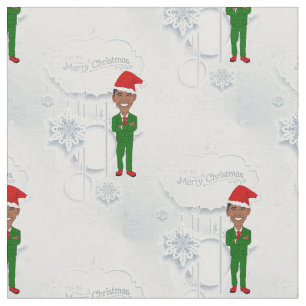 barack obama santa fabric