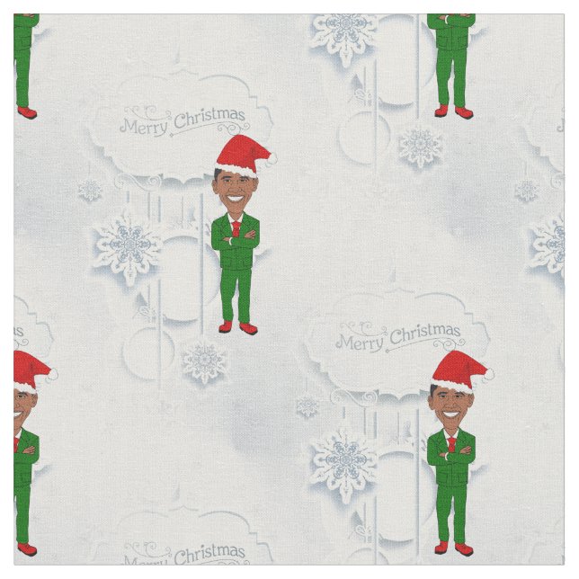 barack obama santa fabric (Close Up)