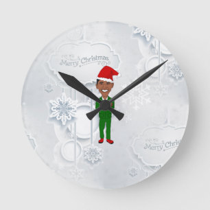 barack obama santa round clock