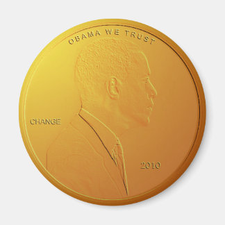 Barack Obama Shiny Penny Circular Magnet