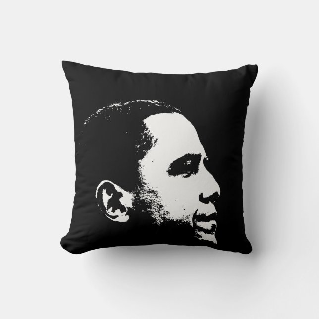 Barack Obama Side Portrait Stencil Cushion (Front)