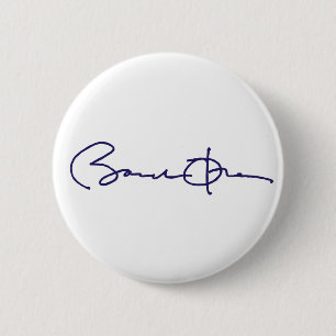 Barack Obama Signature 6 Cm Round Badge