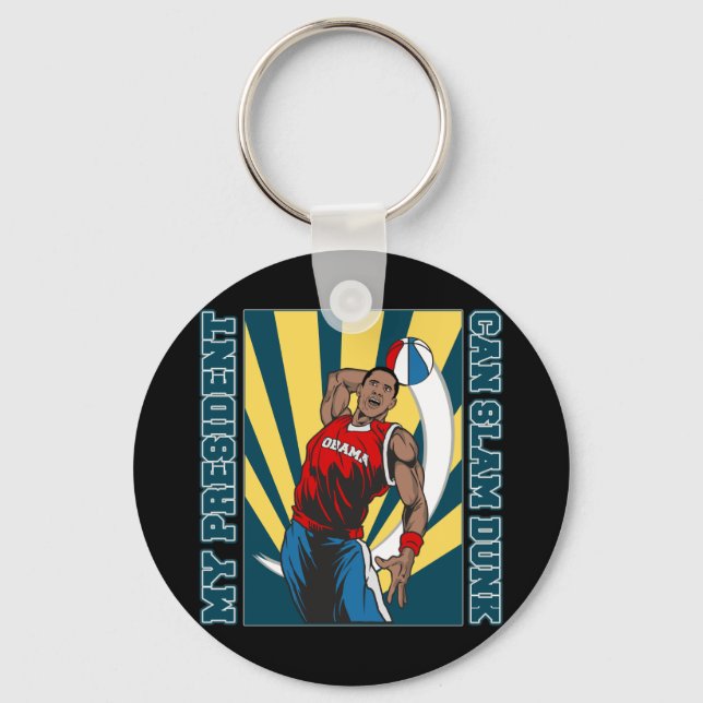 Barack Obama Slam Dunk Key Ring (Front)