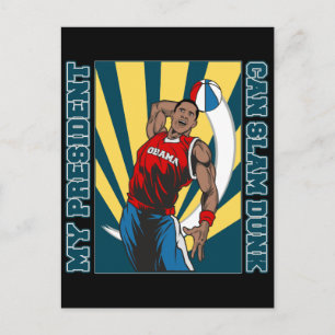 Barack Obama Slam Dunk Postcard