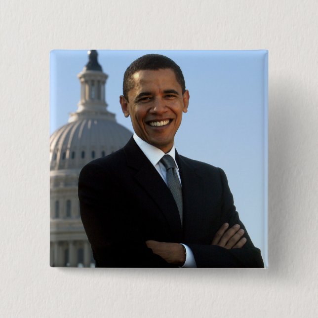 Barack Obama - Square Pin (Front)