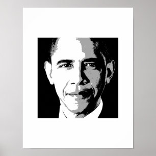 BARACK OBAMA SQUARE PORTRAIT -.png Poster