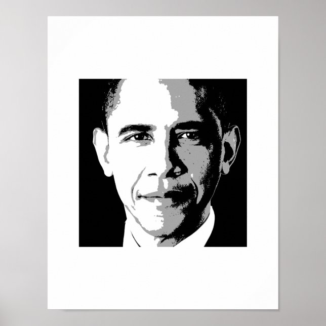 BARACK OBAMA SQUARE PORTRAIT -.png Poster (Front)