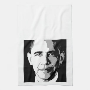 BARACK OBAMA SQUARE PORTRAIT -.png Tea Towel
