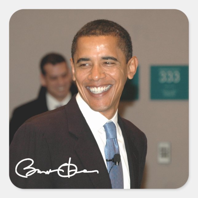 Barack Obama Square Sticker (Front)