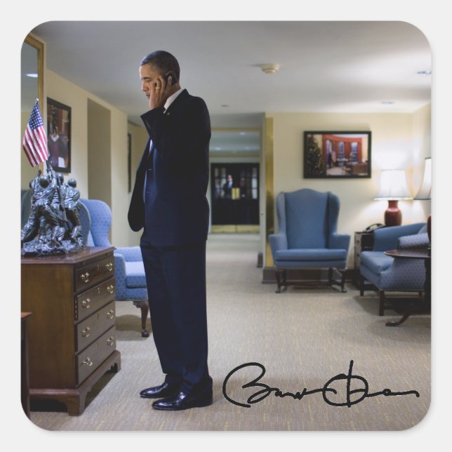 Barack Obama Square Sticker (Front)