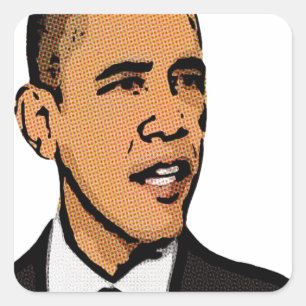barack obama square sticker