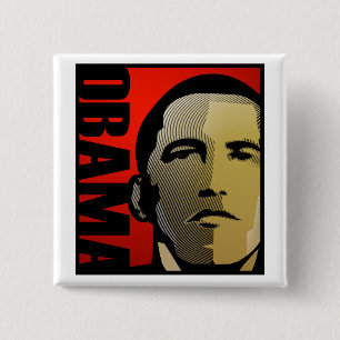 Barack Obama Super Hero 15 Cm Square Badge